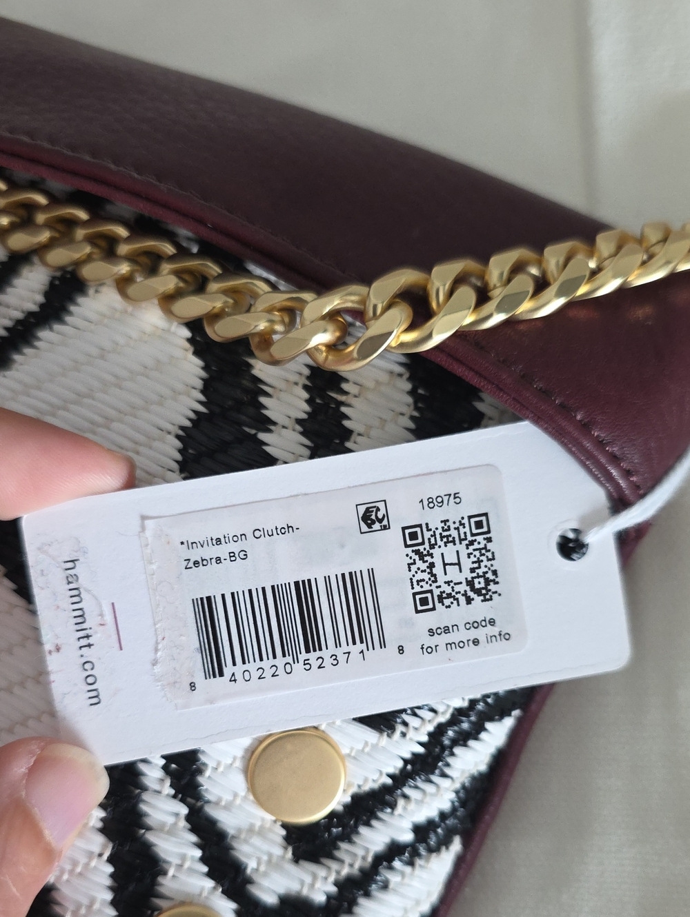 NWT Hammitt Invitation Clutch In Zebra - Picture 9 of 11